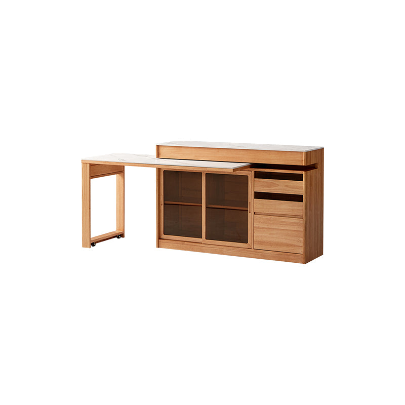Ezekiel 1.2m Rubberwood Multi-Drawer 2-in-1 Sideboard/Dining Table with Storage Dining Cabinet/Storage Cabinet/Sideboard