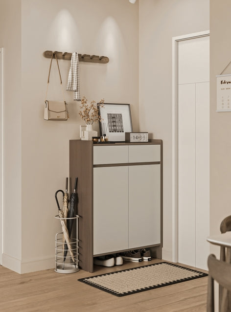 Modern Manufactured Wood Entryway Storage Shoe Cabinet with Drawers and Doors/Shoe Organizer