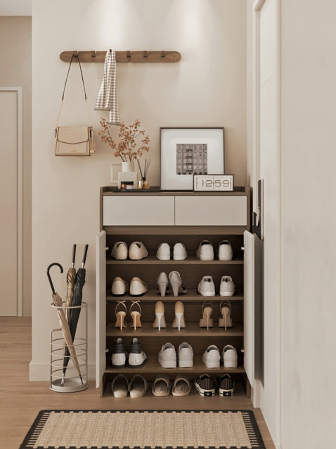Modern Manufactured Wood Entryway Storage Shoe Cabinet with Drawers and Doors/Shoe Organizer