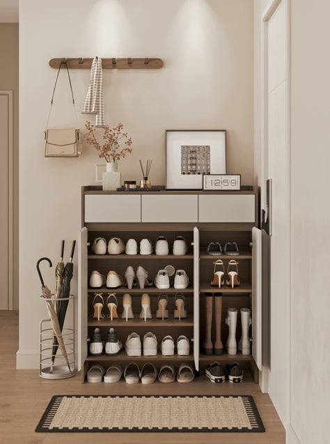 Modern Manufactured Wood Entryway Storage Shoe Cabinet with Drawers and Doors/Shoe Organizer