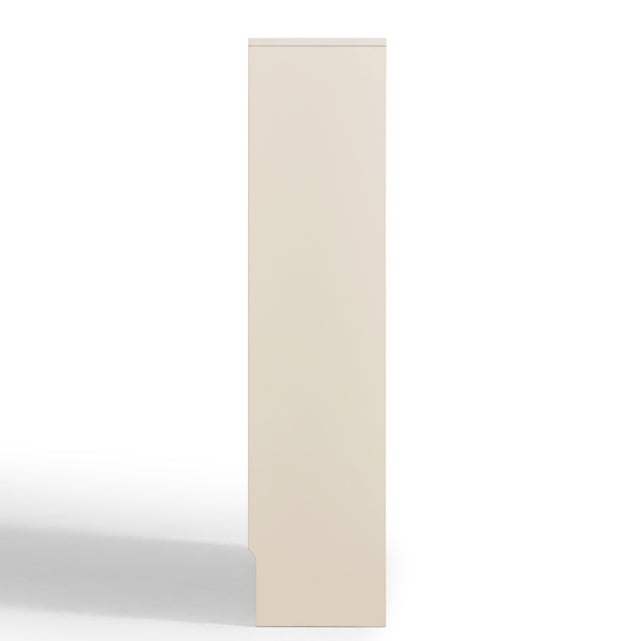 Retro Flip-open Doors Storage Shoe Cabinet in Cream White/Black 80/100/120CM
