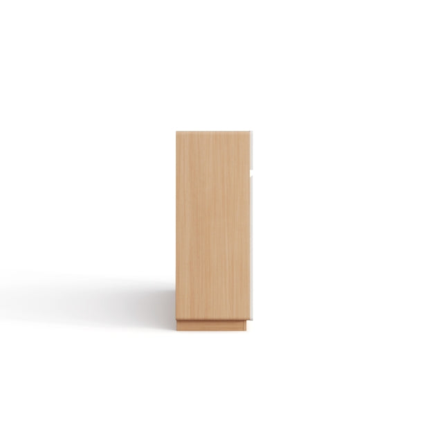 White Minimalist Storage Shoe Cabinet with Adjustable Shelves/Timber Shoe Organizer