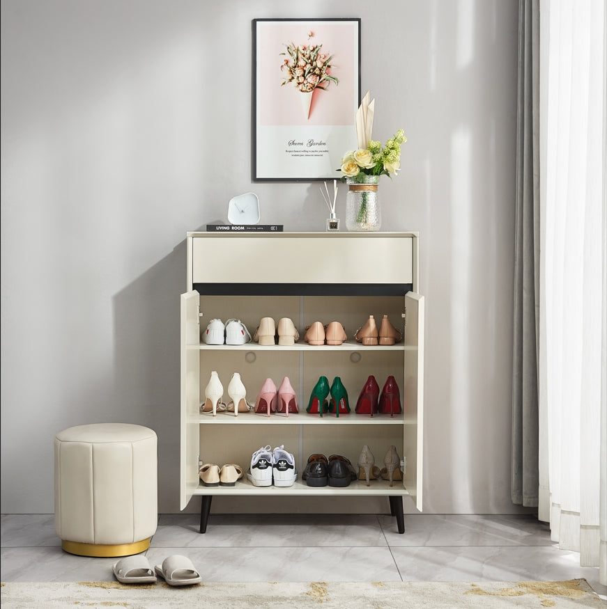 White Shoe Storage Shoe Cabinet for Entryway with Adjustable Shelves