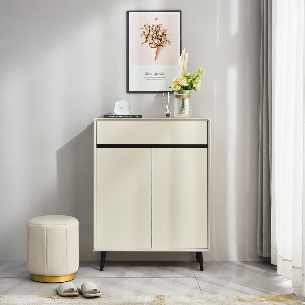 White Shoe Storage Shoe Cabinet for Entryway with Adjustable Shelves