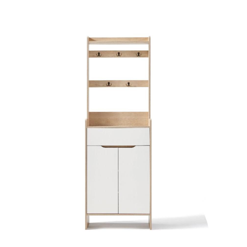 Oak Timber Entryway Storage/Shoe Cabinet with Bag Hanger/60CM/90CM