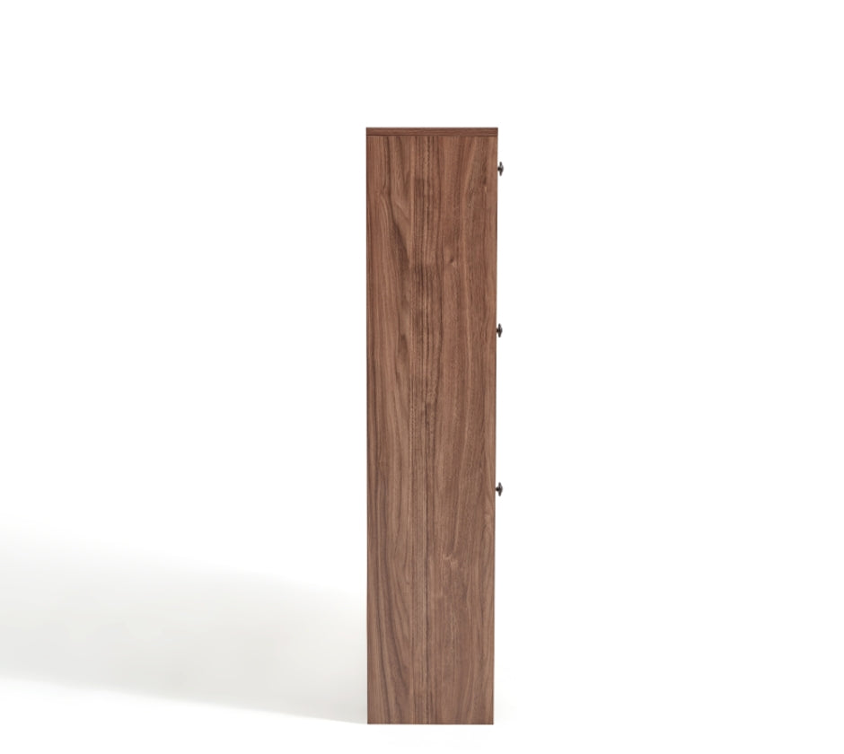 Ultra-Thin Flip-Down Walnut Shoe Cabinet/Space-Saving Entryway Storage Cabinet