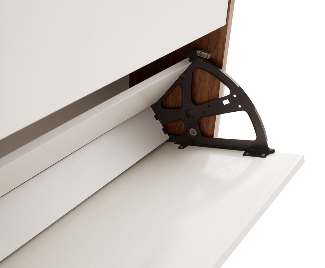 Ultra-Thin Flip-Down Walnut Shoe Cabinet/Space-Saving Entryway Storage Cabinet
