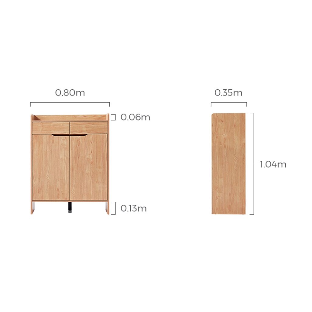 Burgis Natural Wood Color Shoe Cabinet with Drawers/Entryway Cabinet/80cm