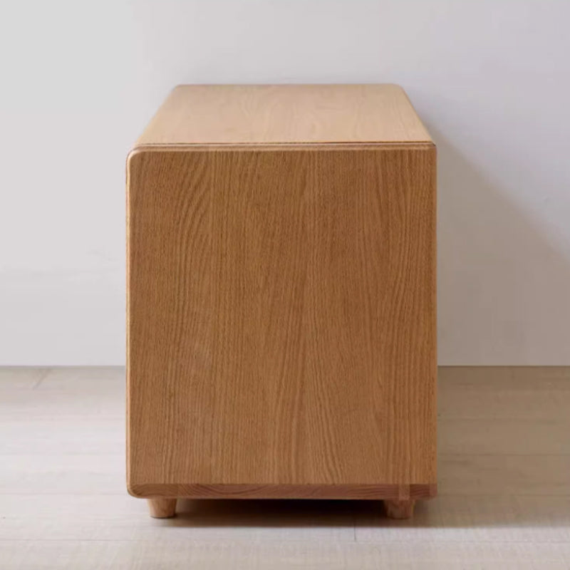 Courtney 0.9m FAS-Graded Solid American Oak Wood Two-Door Entryway Shoe Cabinet/Shoe Changing Stool