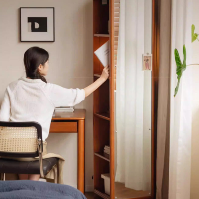 Leander 55cm FAS-Graded Solid Cherry Wood Multifunctional Entryway Cabinet/Revolving Mirror Cabinet