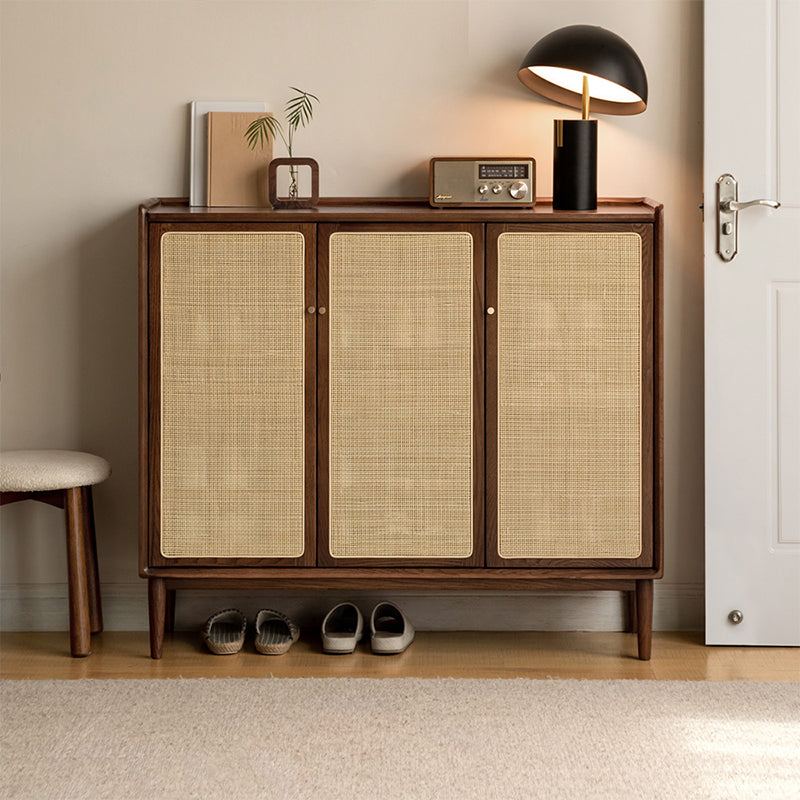 Pablo 65cm/80cm/115cm FAS-Graded Solid American Oak Wood Entryway Cabinet/Shoe Cabinet Walnut Color