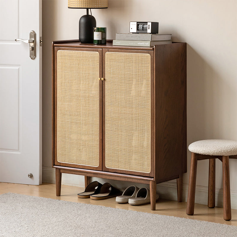 Pablo 65cm/80cm/115cm FAS-Graded Solid American Oak Wood Entryway Cabinet/Shoe Cabinet Walnut Color