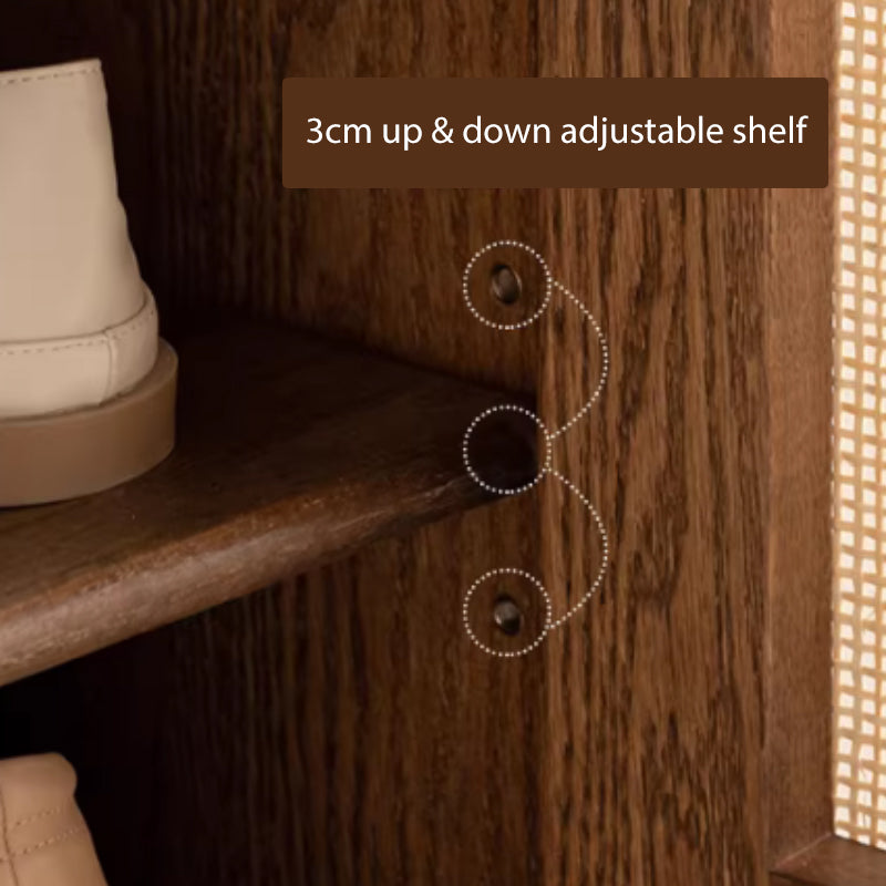 Pablo 65cm/80cm/115cm FAS-Graded Solid American Oak Wood Entryway Cabinet/Shoe Cabinet Walnut Color