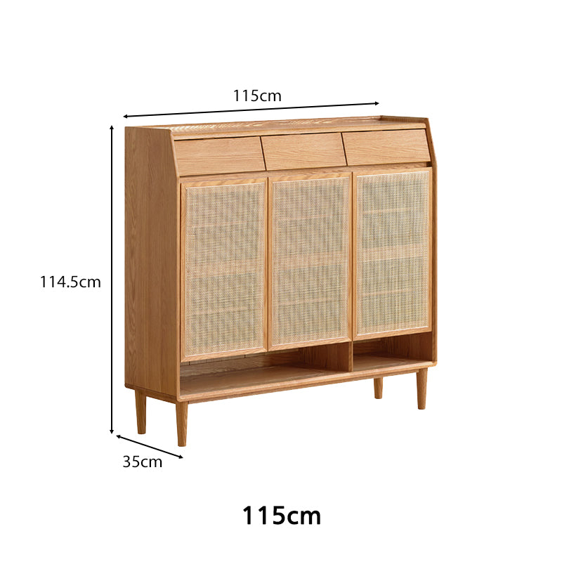 Pascal 82cm/115cm FAS-Graded Solid American Oak Wood Entryway Cabinet/Shoe Cabinet With Drawer Mutiple Color