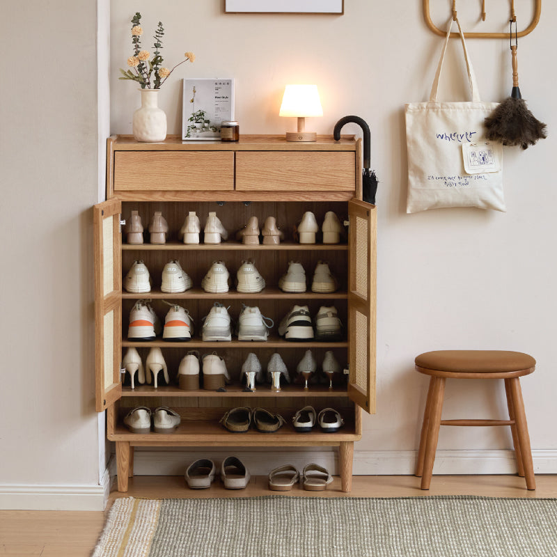 Pascal 82cm/115cm FAS-Graded Solid American Oak Wood Entryway Cabinet/Shoe Cabinet With Drawer Mutiple Color