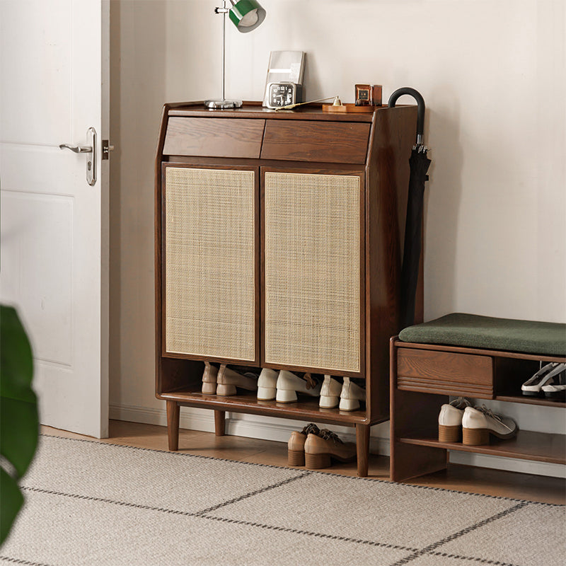 Pascal 82cm/115cm FAS-Graded Solid American Oak Wood Entryway Cabinet/Shoe Cabinet With Drawer Mutiple Color