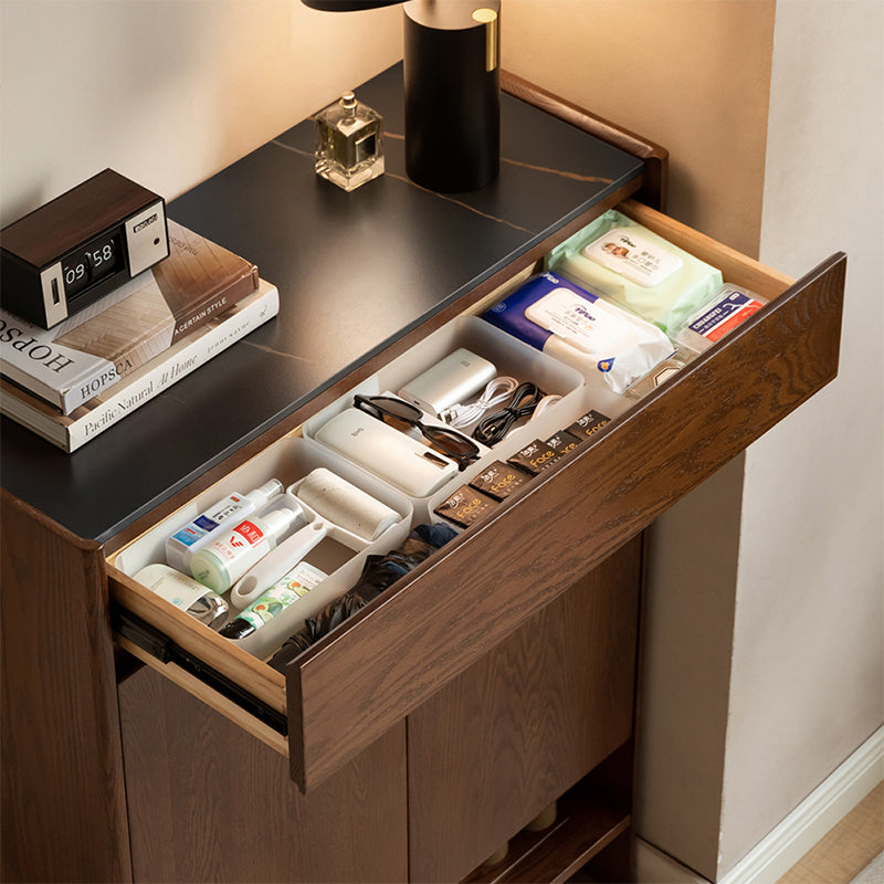Patsy 85cm FAS-Graded Solid American Oak Wood Entryway Shoe Cabinet/Shoe Case with Drawers/Ceramic