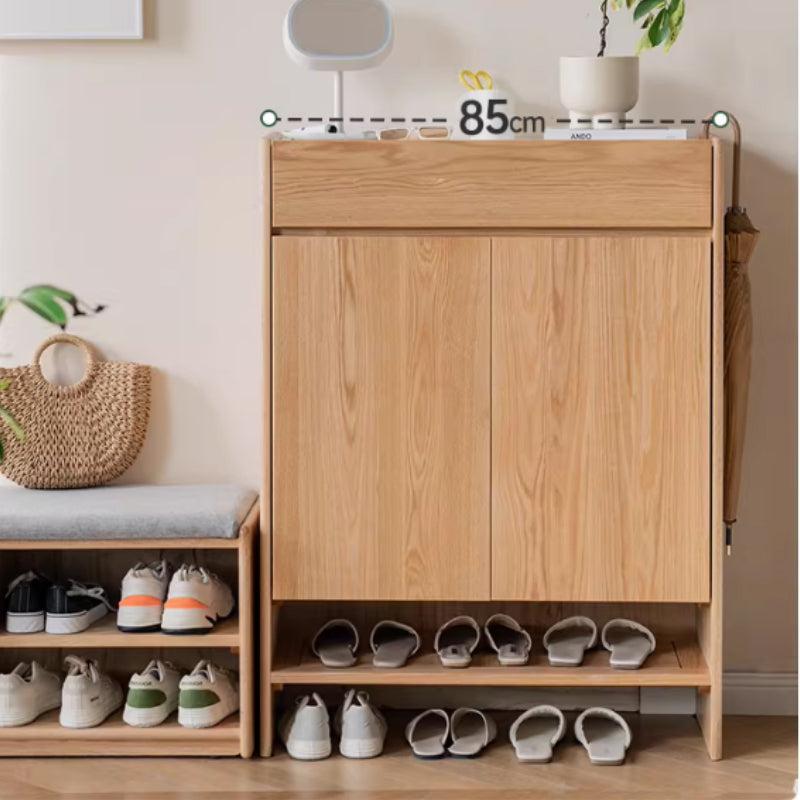 Patsy 85cm FAS-Graded Solid American Oak Wood Entryway Shoe Cabinet/Shoe Case with Drawers/Ceramic