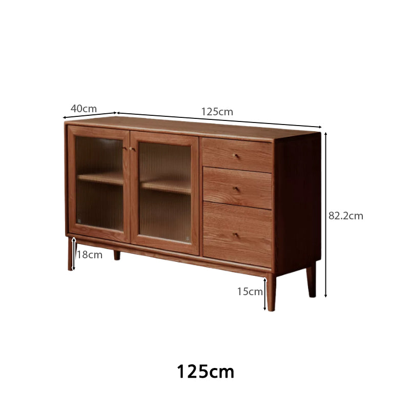 Peregrine 125cm/150cm/180cm FAS-Graded Solid American Oak Wood Dining Cabinet/Storage Cabinet/Sideboard With Ceramic Multiple Color