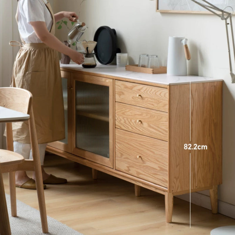 Peregrine 125cm/150cm/180cm FAS-Graded Solid American Oak Wood Dining Cabinet/Storage Cabinet/Sideboard With Ceramic Multiple Color