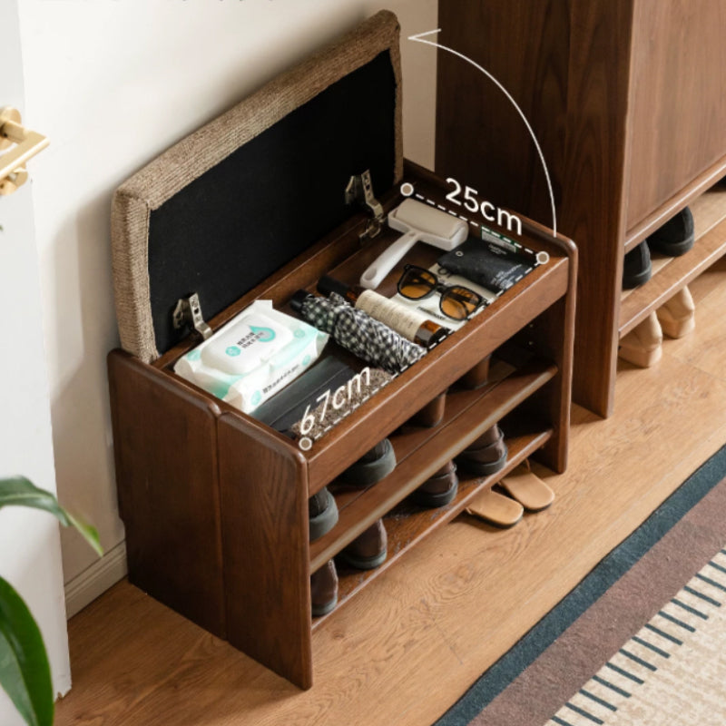 Willa 60cm/80cm FAS-Graded Solid American Oak Wood Entryway Shoe Cabinet/Shoe Changing Stool For Home Multiple Color