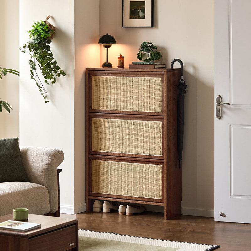 Adonis 65cm/80cm FAS-Graded Solid American Oak Wood Ultra-thin Flip-door Entryway Cabinet/Shoe Cabinet