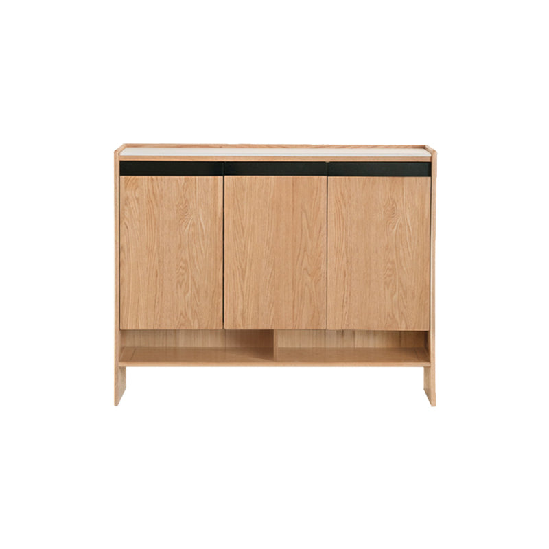 Stanley FAS-Graded Solid American Oak 3-Door/2-Door Shoe Cabinet with Bottom Open Shelf