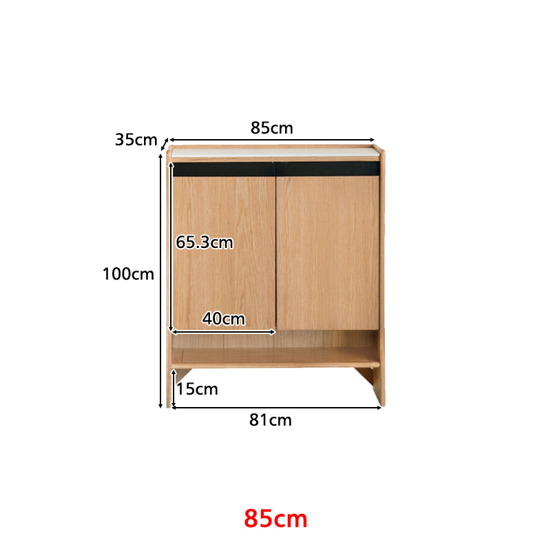 Stanley FAS-Graded Solid American Oak 3-Door/2-Door Shoe Cabinet with Bottom Open Shelf