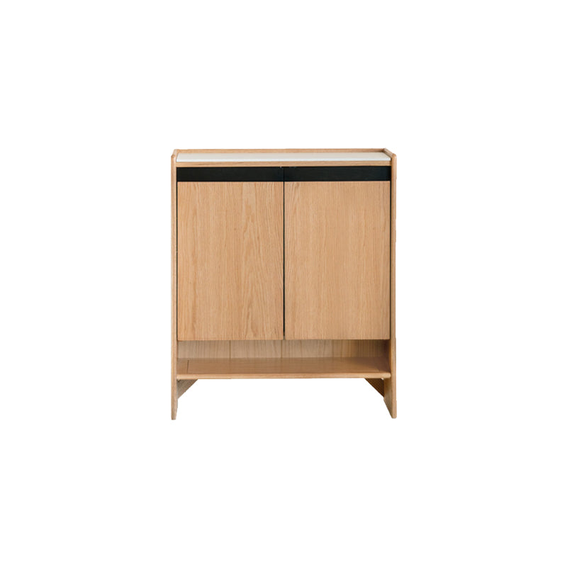 Stanley FAS-Graded Solid American Oak 3-Door/2-Door Shoe Cabinet with Bottom Open Shelf
