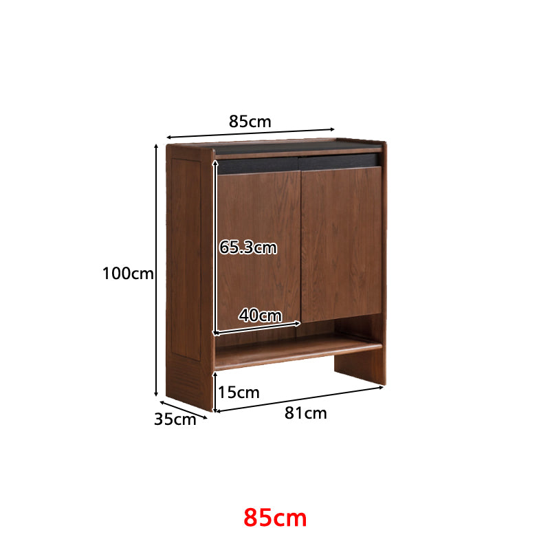 Stanley FAS-Graded Solid American Oak 3-Door/2-Door Shoe Cabinet with Bottom Open Shelf