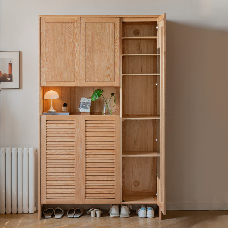 Janice 1.2m FAS-Graded Solid Oak Wood Multifunctional Entryway Cabinet/Shoe Cabinet