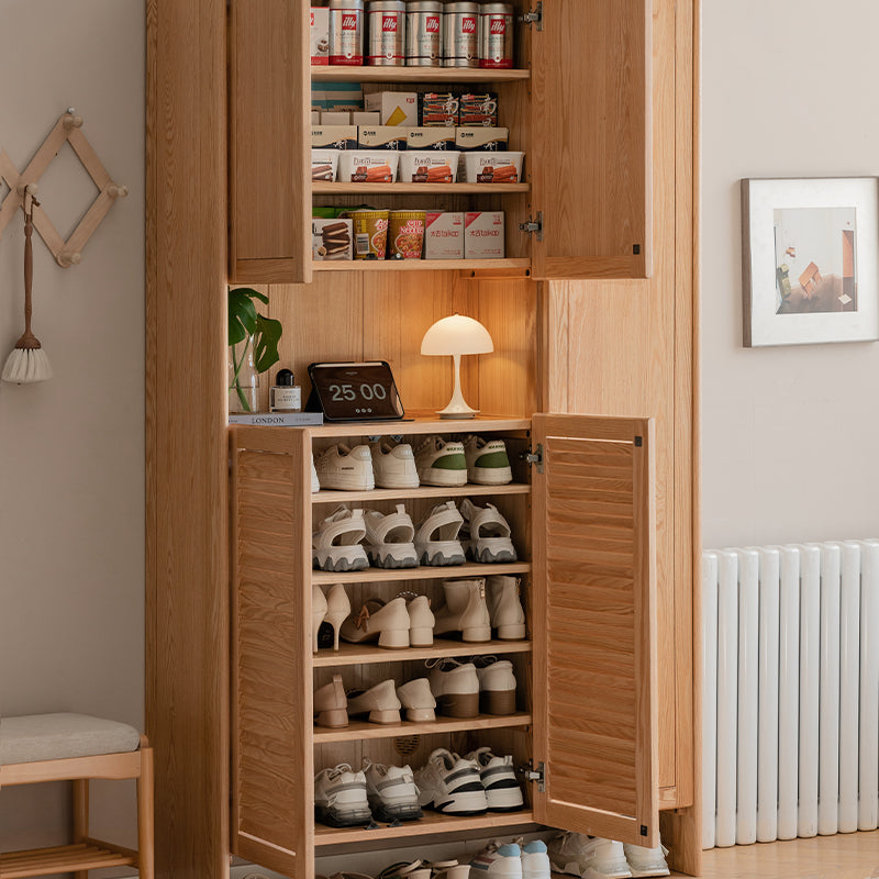 Janice 1.2m FAS-Graded Solid Oak Wood Multifunctional Entryway Cabinet/Shoe Cabinet