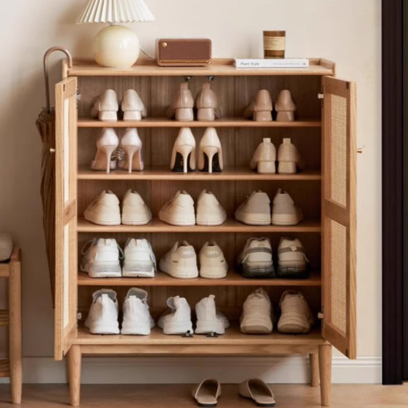 Ethel 65cm/80cm/140cm FAS-Graded Solid American Oak Wood 2-Door/3-Door Shoe Cabinet