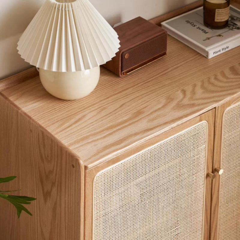 Ethel 65cm/80cm/140cm FAS-Graded Solid American Oak Wood 2-Door/3-Door Shoe Cabinet