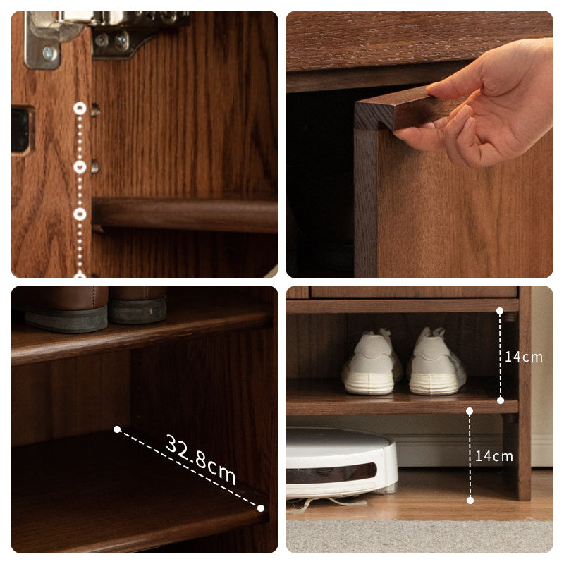 Imogen 80cm/110cm/140cm FAS-Graded Solid American Oak Wood Entryway Shoe Cabinet /Shoe Case For Home Multiple Color