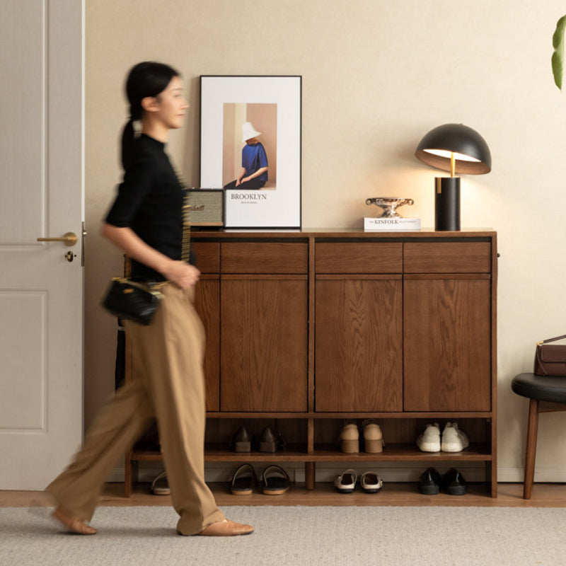 Imogen 80cm/110cm/140cm FAS-Graded Solid American Oak Wood Entryway Shoe Cabinet /Shoe Case For Home Multiple Color