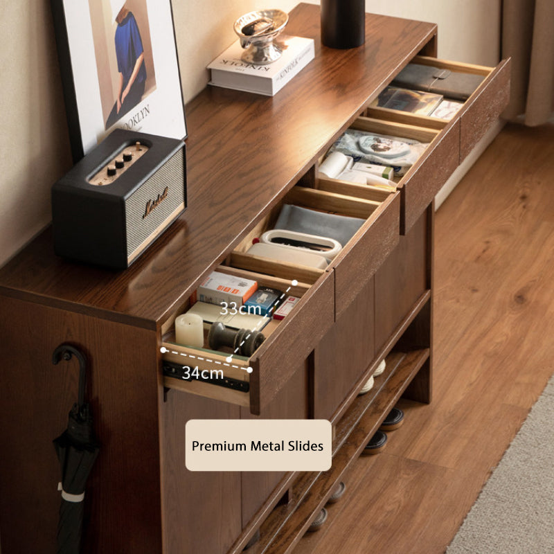 Imogen 80cm/110cm/140cm FAS-Graded Solid American Oak Wood Entryway Shoe Cabinet /Shoe Case For Home Multiple Color