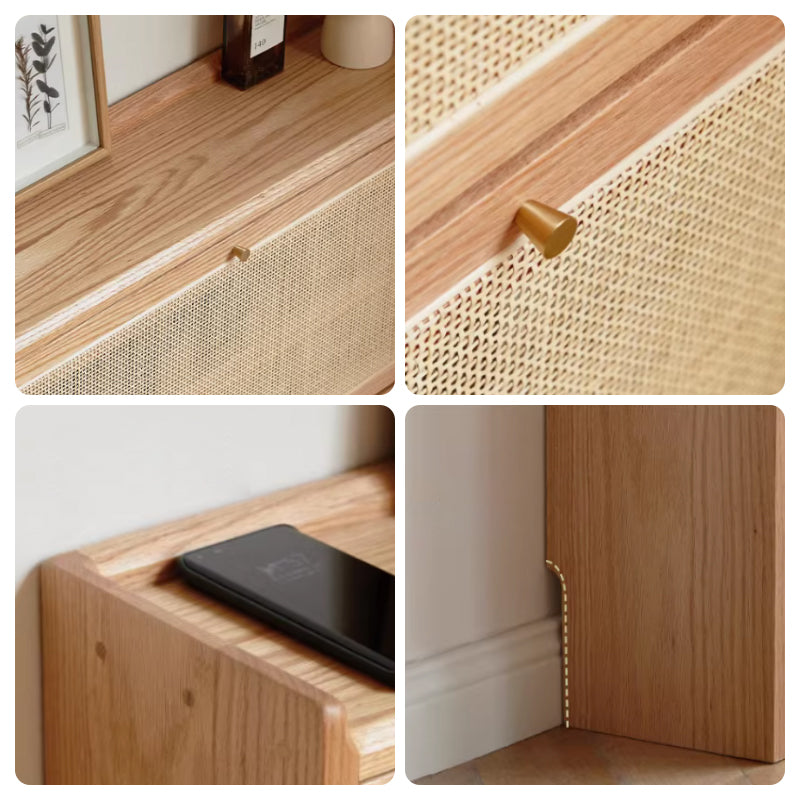 Octavia 83cm FAS-Graded Solid American Oak Wood Ultra-thin Flip-door Entryway Cabinet/Shoe Cabinet Multiple Color