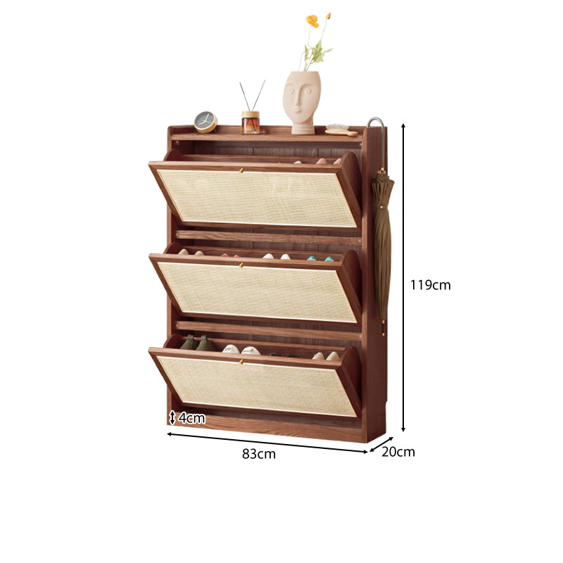 Octavia 83cm FAS-Graded Solid American Oak Wood Ultra-thin Flip-door Entryway Cabinet/Shoe Cabinet Multiple Color