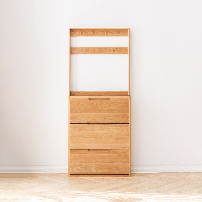 Scarlett 85cm FAS-Graded Solid American Oak Wood Ultra-thin Entryway Shoe Cabinet Multiple Color