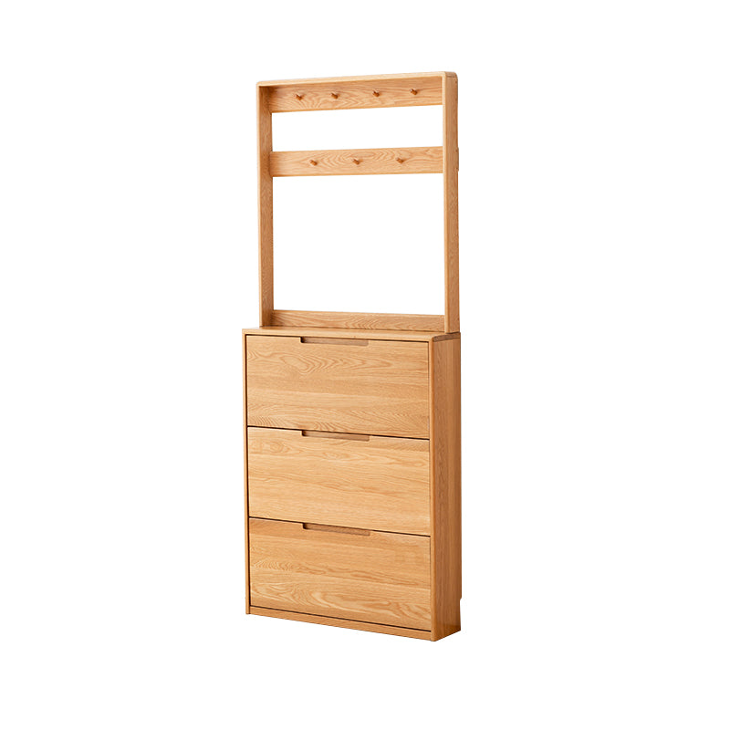 Scarlett 85cm FAS-Graded Solid American Oak Wood Ultra-thin Entryway Shoe Cabinet Multiple Color