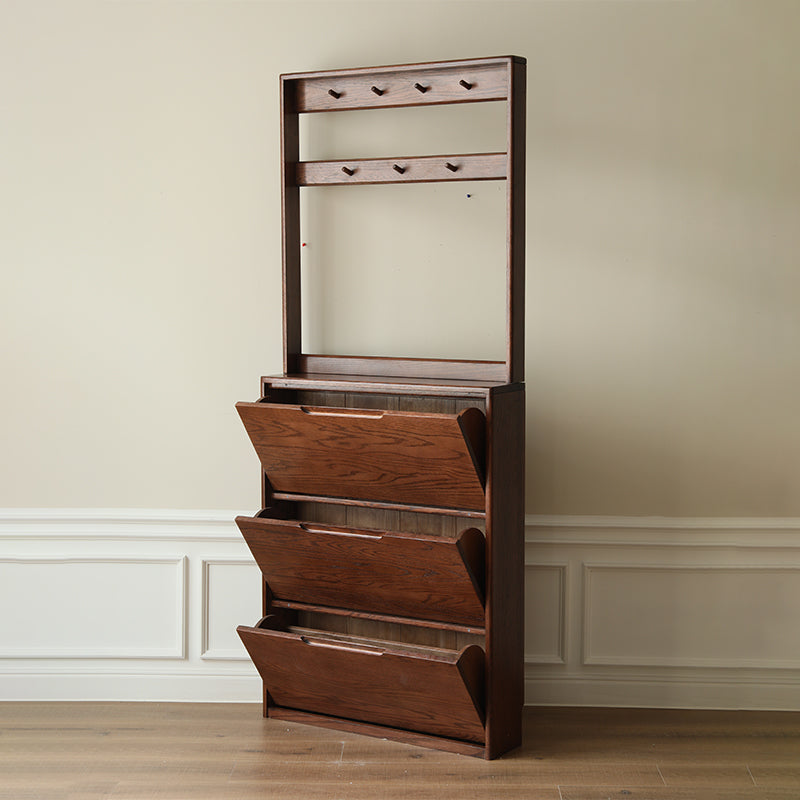 Scarlett 85cm FAS-Graded Solid American Oak Wood Ultra-thin Entryway Shoe Cabinet Multiple Color