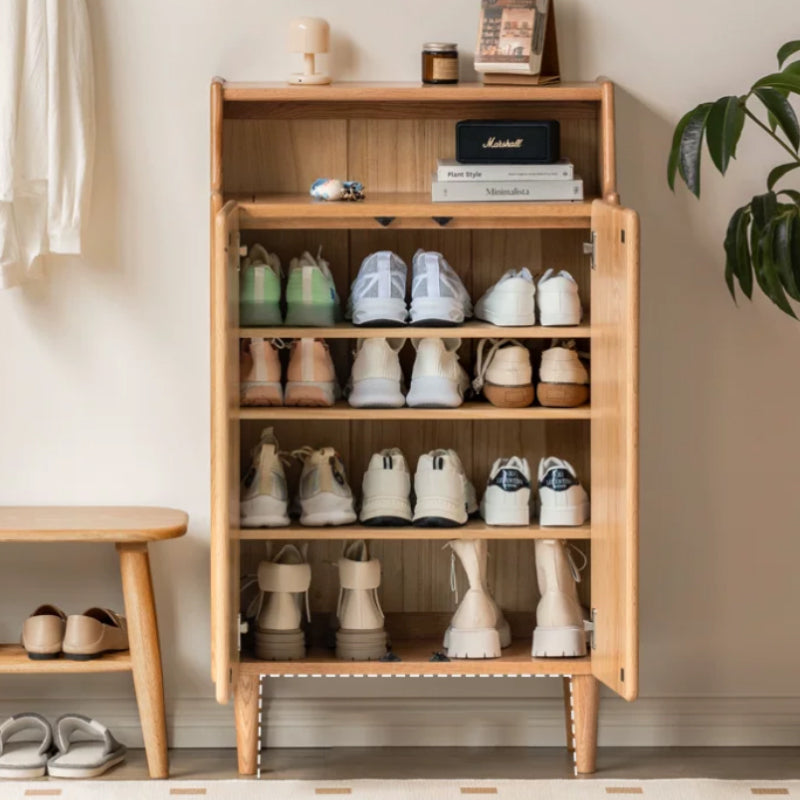 Savannah 45cm/65cm FAS-Graded Solid American Oak Wood Entryway Shoe Cabinet Natural Wood Color