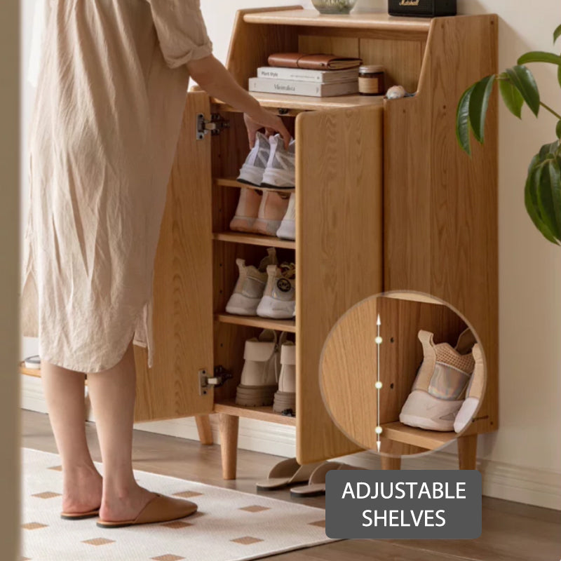 Savannah 45cm/65cm FAS-Graded Solid American Oak Wood Entryway Shoe Cabinet Natural Wood Color
