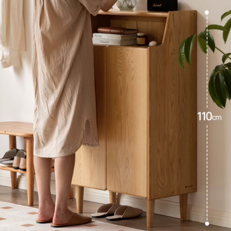 Savannah 45cm/65cm FAS-Graded Solid American Oak Wood Entryway Shoe Cabinet Natural Wood Color