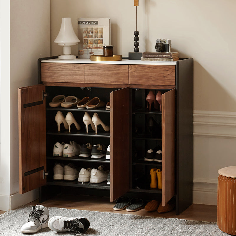 Tziporah 72cm/100cm FAS-Graded Solid Black Walnut Wood Entryway Shoe Cabinet /Shoe Case With Drawer For Home