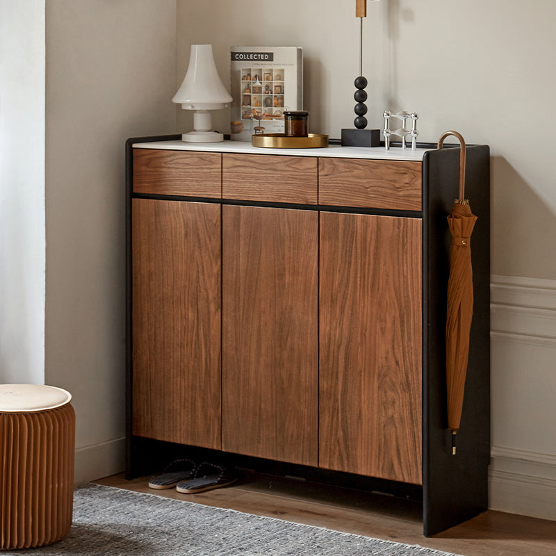 Tziporah 72cm/100cm FAS-Graded Solid Black Walnut Wood Entryway Shoe Cabinet /Shoe Case With Drawer For Home