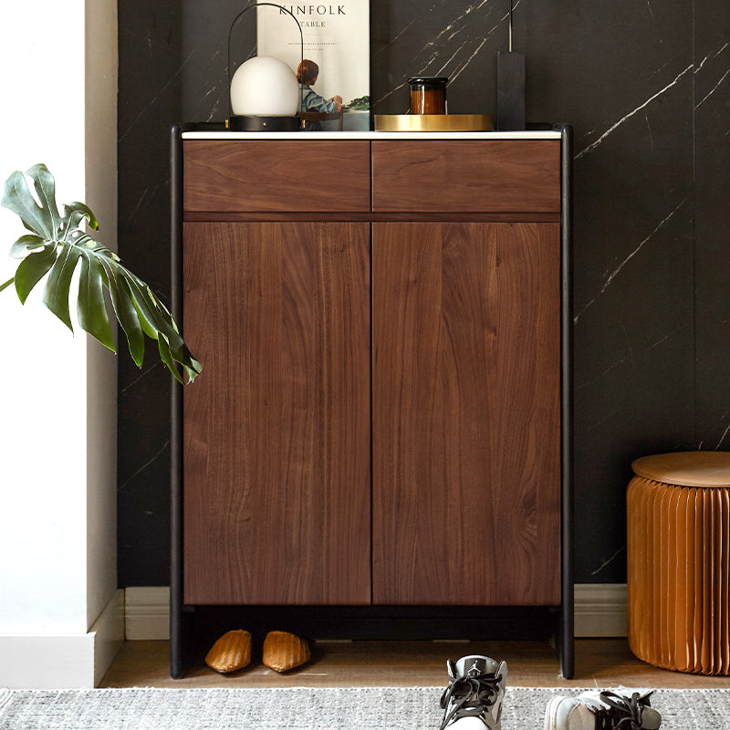 Tziporah 72cm/100cm FAS-Graded Solid Black Walnut Wood Entryway Shoe Cabinet /Shoe Case With Drawer For Home