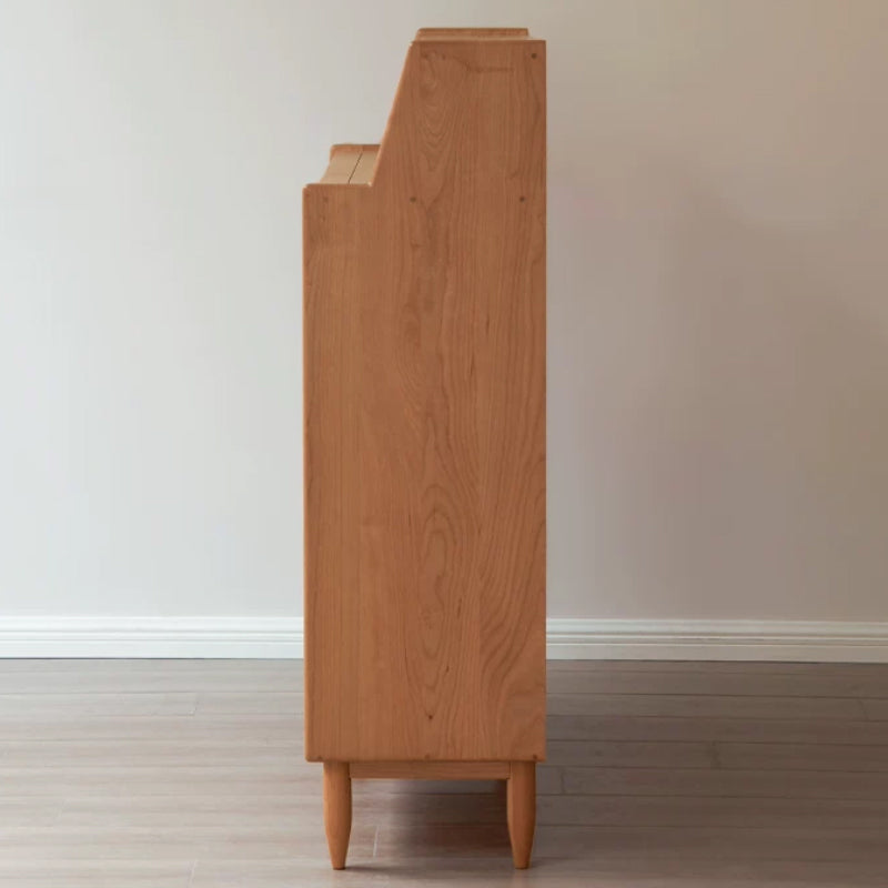 Selena 120cm FAS-Graded Solid Cherry Wood Entryway Cabinet/Shoe Cabinet Louvered Door For Home