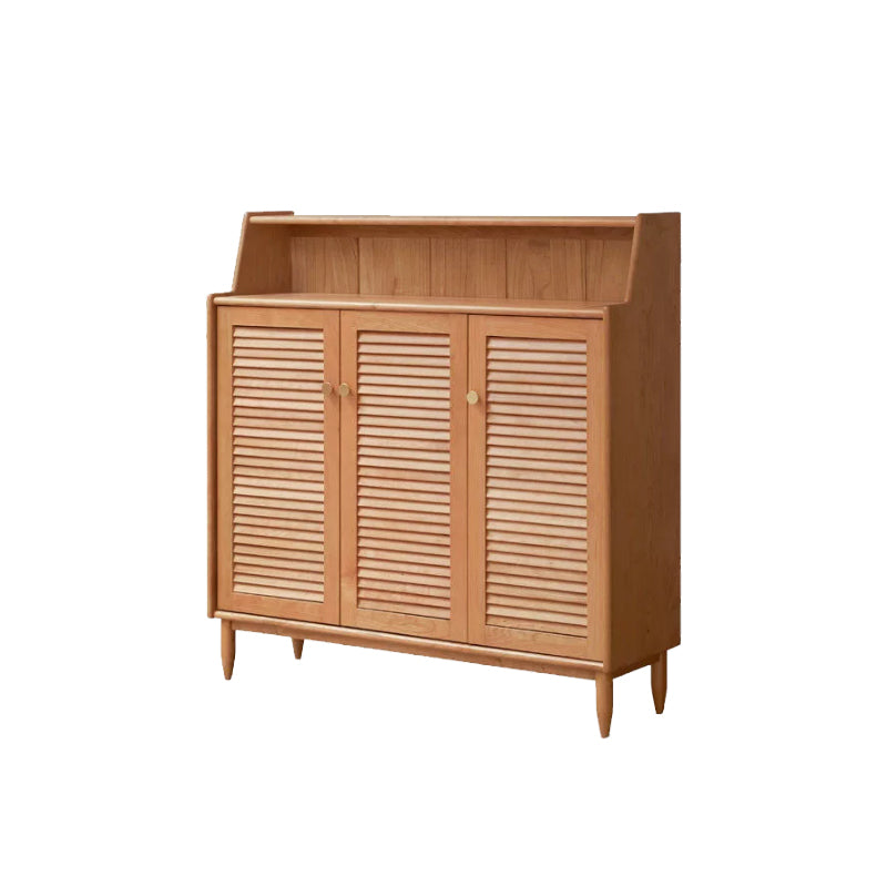 Selena 120cm FAS-Graded Solid Cherry Wood Entryway Cabinet/Shoe Cabinet Louvered Door For Home